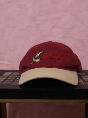 World Wide Sportsman Embroidered Fishing Cap - Burgundy & Beige